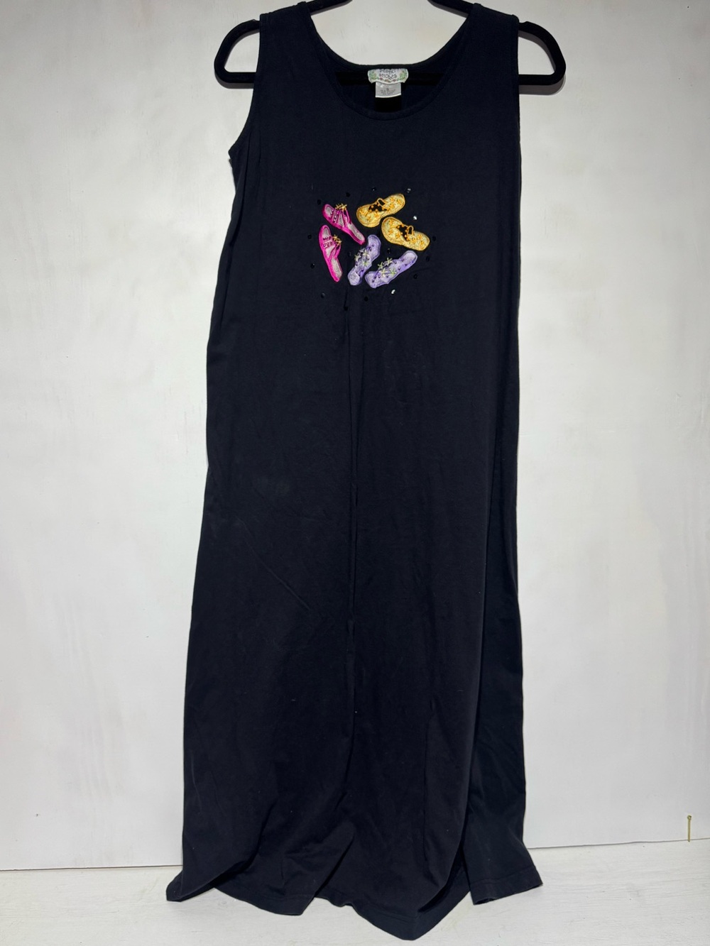 Flip Flop Coverup 100% cotton Maxi Dress with Fun Rhinestone Detailing
